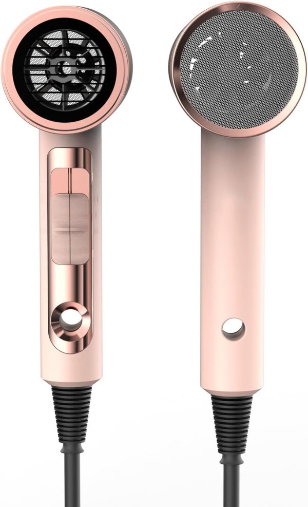 Hair Dryer Blow Dryer with Diffuser Brush Comb 1800W Full Accessories for Women Professional,Pink - Image 3