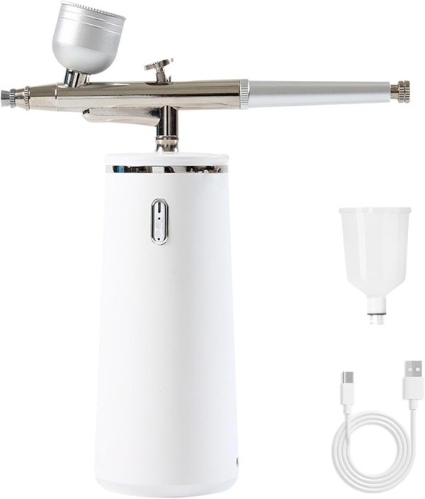 Nano Facial Steamer - Rechargeable & Portable High-Pressure Oxygen Spray, 0.3mm Micro-Mist Skin Hydrator, Essential Water Infusion Facial Spa Treatment, White