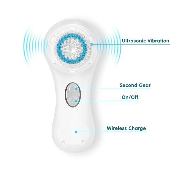 Sonic Facial Cleansing Brush System - Waterproof, Wireless Charging, Smart Face Cleansing Brush- Skin Cleaning, Exfoliating, Pore Minimizing - Suitable for All Skin Types - Image 2